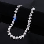 Elegante Collar Tennis con Corazónes  Brillantes