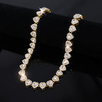 Elegante Collar Tennis con Corazónes  Brillantes