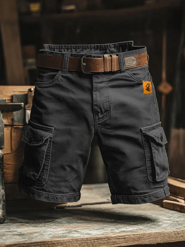 Short Cargo Retro para-Hombre con Bolsillos Múltiples